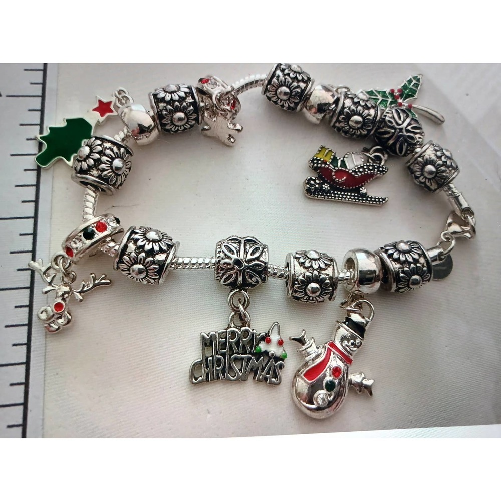 Christmas  Theme  Chunky Snake Charm Bracelet.